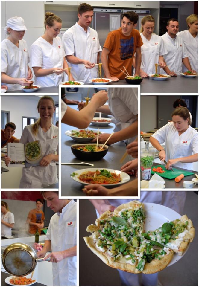 Studenten Voedings- en dieetkunde koken kotfood met Loïc