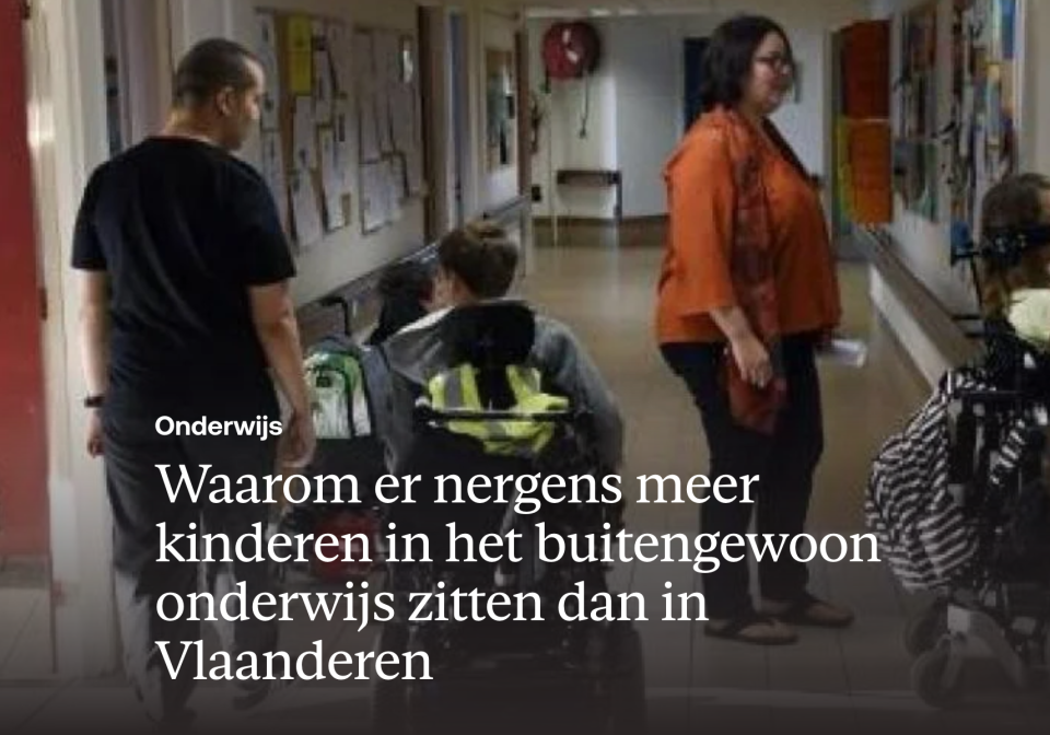 'Waarom er nergens meer kinderen in het buitengewoon onderwijs zitten dan in Vlaanderen'